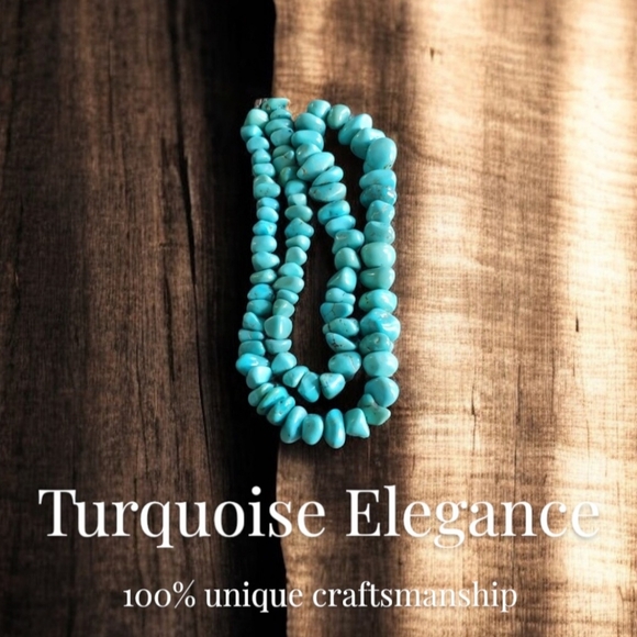 Handmade Jewelry - HP...VTG TUMBLED TOURQUOISE NECKLACE